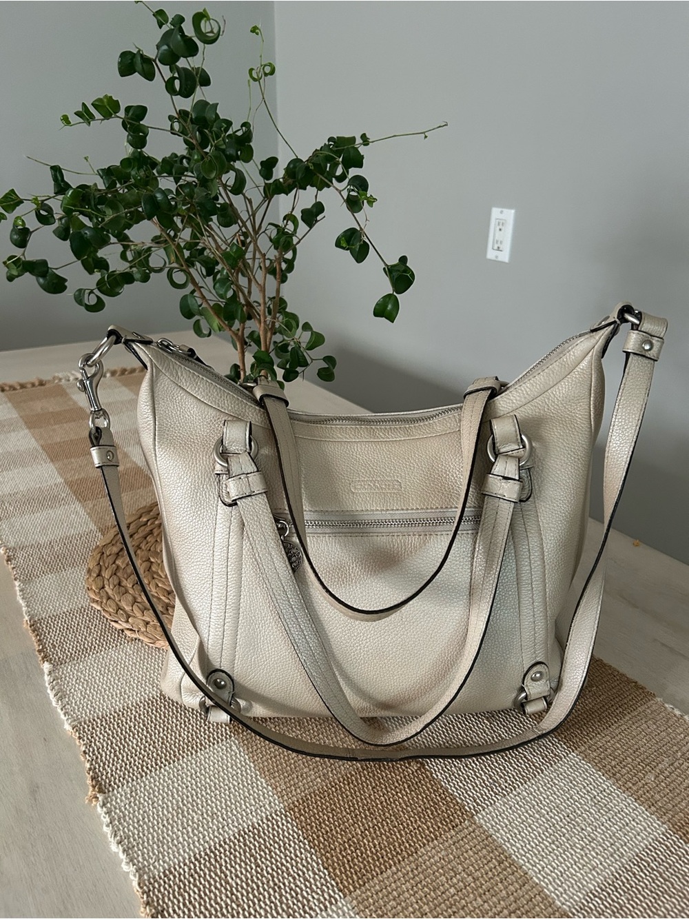 Coach Ashley Pebbled Leather Satchel (Style F17565)